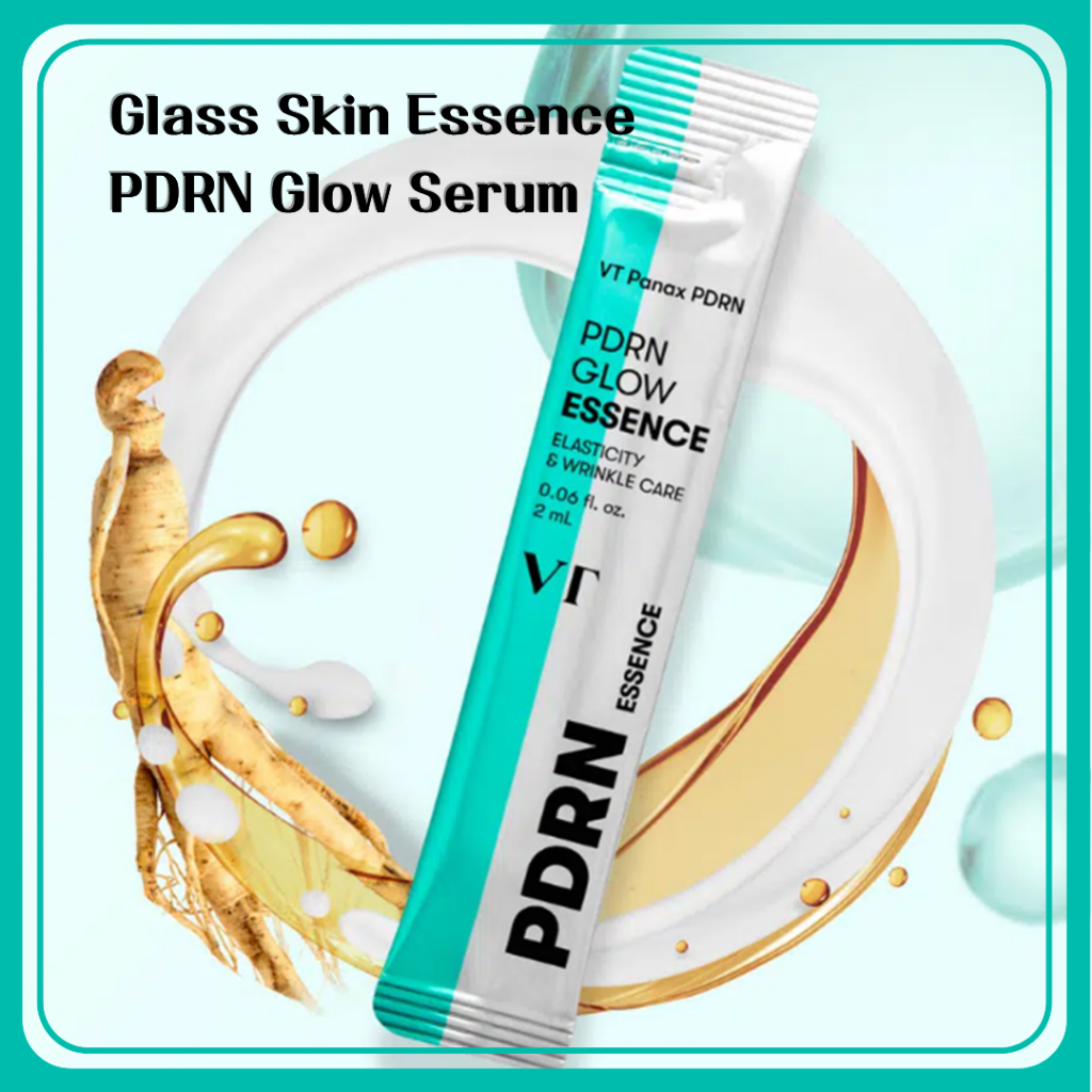VT PDRN Glow Essence 2ml x 6pcs Korean Ampoule Brightening Hydrating Glass Skin Serum [DAISO KOREA]