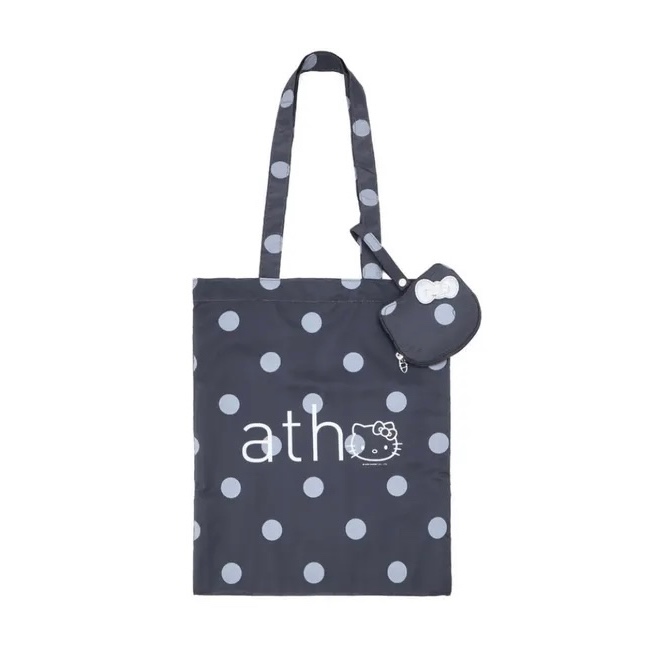 [Hello Kitty x athe] Dot Black Pouch Keyring & Eco Bag