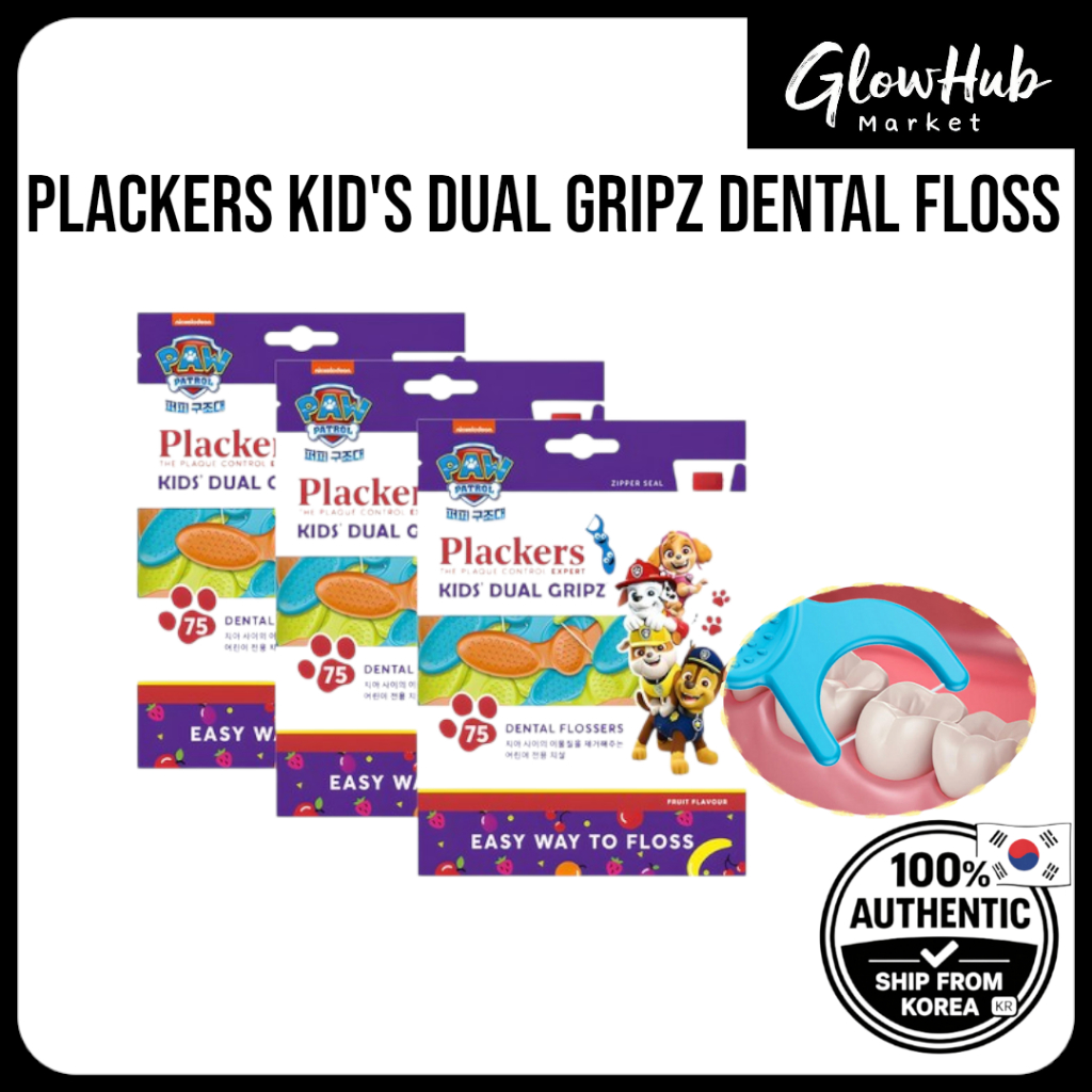 Plackers Kids Dual Gripz Dental Floss 75PCS – ไหมขัดฟันประจําวันที่อ่อนโยน | Plackers Floss , Placke