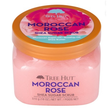 Tree Hut Shea Sugar Body Scrub 510g Moroccan Rose | Exfoliating Moisturizing Body Polish สําหรับผิวแ