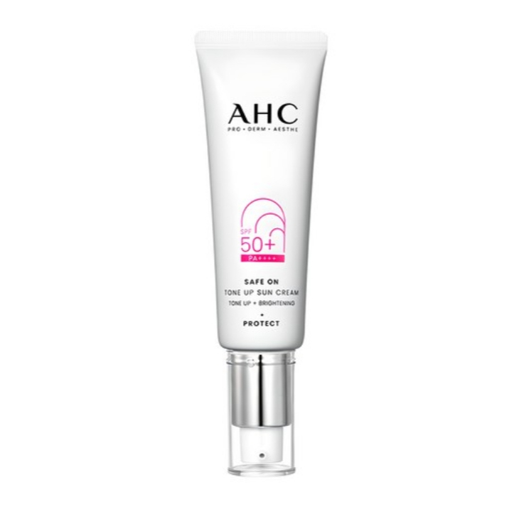 AHC Safe On Sunscreen SPF50+ PA++++ 50ml | Tone-Up Brightening Sun Cream / Essence Moist Sun Cream