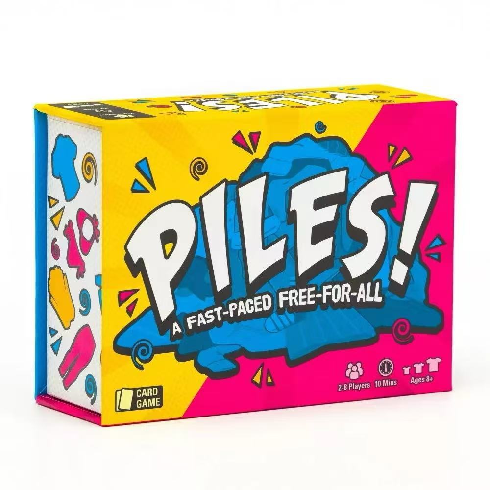 Piles Board Game - Fast-Paced, Board Friendly Spot Card Game for Kids & Adults Piles Party Game
