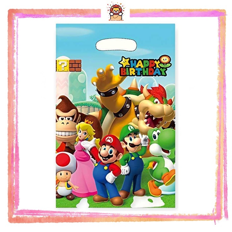 LOOT กระเป๋า 6 ชิ้น/เซ็ต Super Mario วันเกิด Goodie กระเป๋า l Party Favors ถุงพลาสติก Luigi Toad Bro