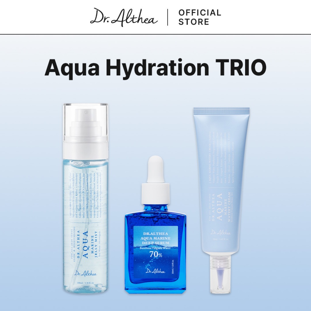 ดร.อัลธีอา อควา ไฮเดรชั่น ทรีโอ | Dr.Althea Aqua Marine Jelly Mist 100ml + Aqua Marine Deep Serum 30 ml+Aqua Marine Watery Cream 50ml