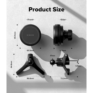 Ringke Qi2 25W Peltier Magnetic Car Charger Mount สําหรับสมาร์ทโฟนที่วางโทรศัพท์แม่เหล็กน้ําหนักเบาที่แข็งแกร่ง