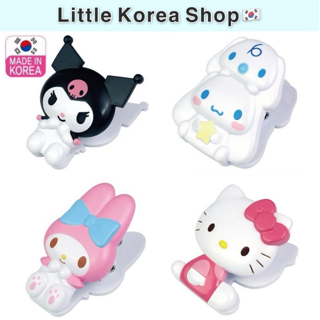 SANRIO [ซานริโอ] คลิปหนีบแม่เหล็กเกาหลี / คลิปหนีบกระดาษแข็งแรง / อุปกรณ์โต๊ะเครื่องเขียนสํานักงาน / ซินนามอนโรล, คุโรมิ, มายเมโลดี้, เฮลโลคิตตี