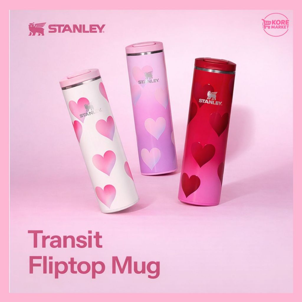 STANLEY TRANSIT FLIP TOP MUG 473ML LIMITED EDITION (Frost Heart Gradient/Powder Pink Heart Gradient)