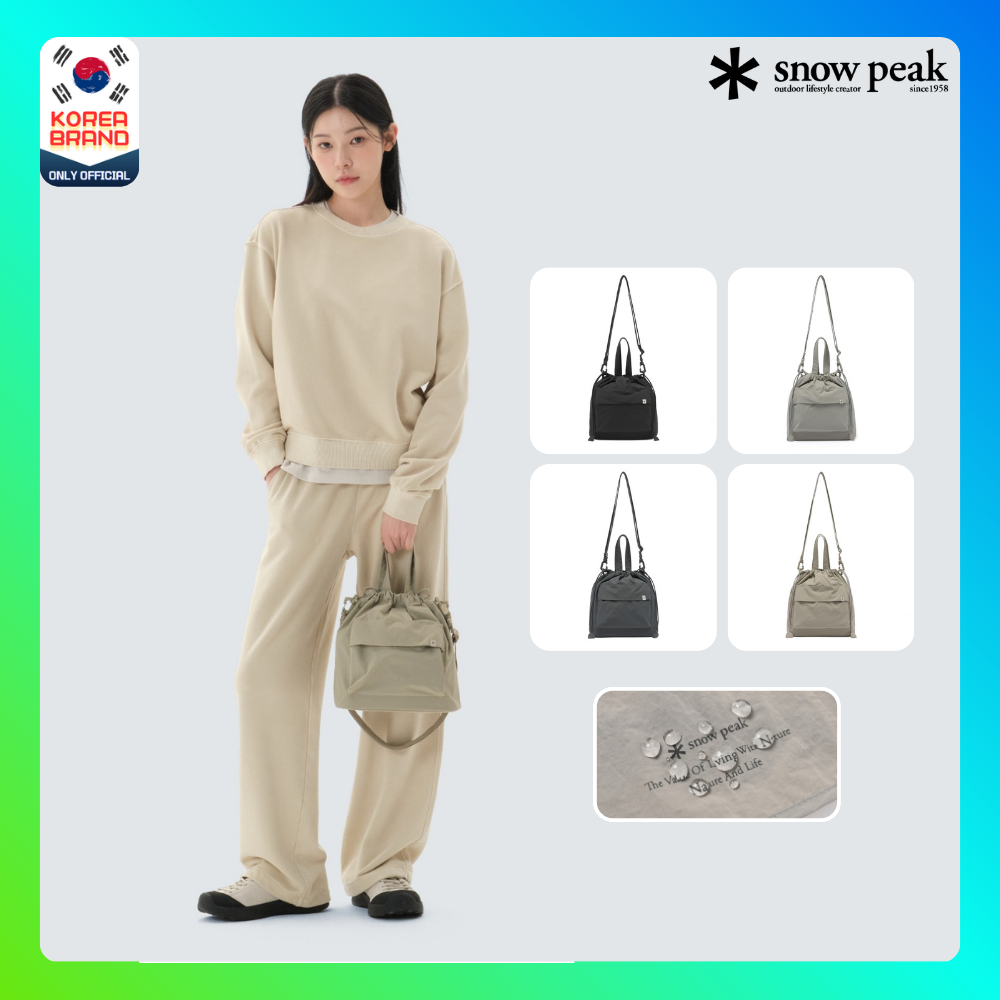 [Snow Peak] Womens Cample Medium Bucket Bag 7L Technical Lightweight Drawstring Crossbody Gorpcore S