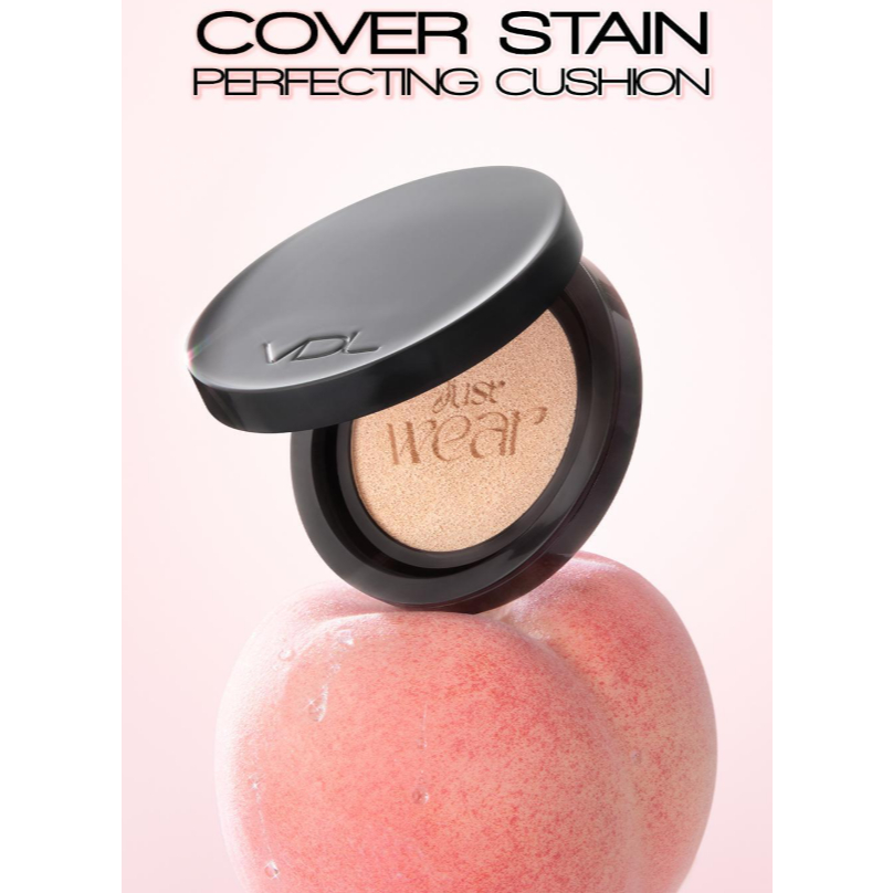 VDL Cover Stain Perfecting Cushion Set (หลัก + รีฟิล) Matte Cushion Foundation SPF35 PA++