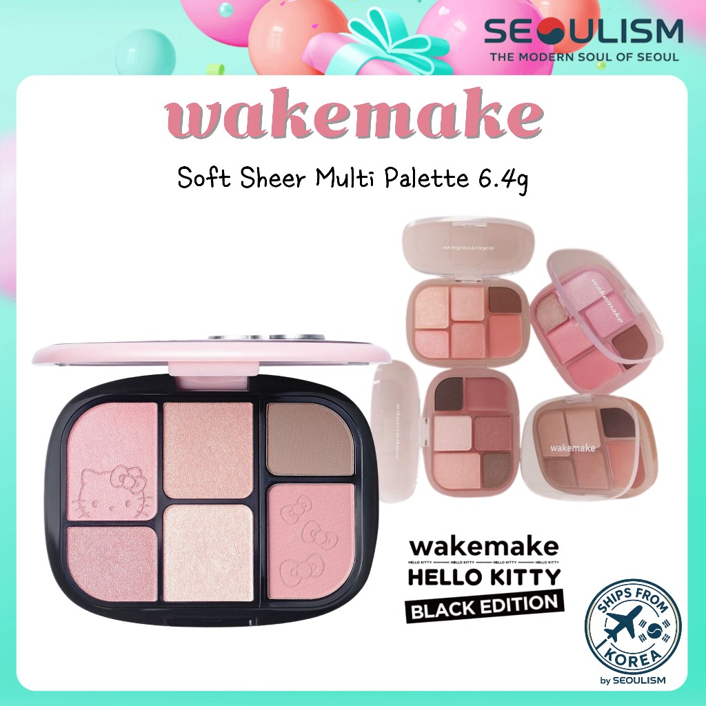 🇰🇷[WAKEMAKE] ซอฟท์เชียร์ มัลติ พาเลท 6.4g | Everyday Eye & Face Colours | เค-บิวตี้ของแท้