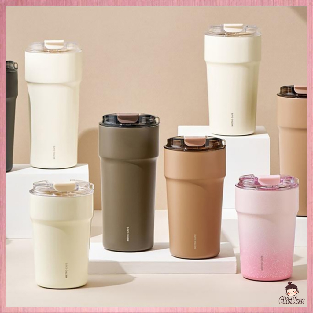 LocknLock Metro Cafe แก้วเซรามิคฉนวนแก้วกาแฟสําหรับเดินทางรั่วถ้วยเครื่องดื่มเย็นร้อน