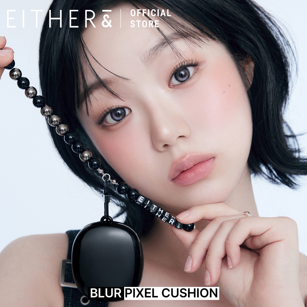 คุชชั่นมินิ EITHER& Blur Pixel SPF50+ PA+++ 6g – เบลอรูขุมขน ปกปิดเรียบเนียน ติดทนนาน