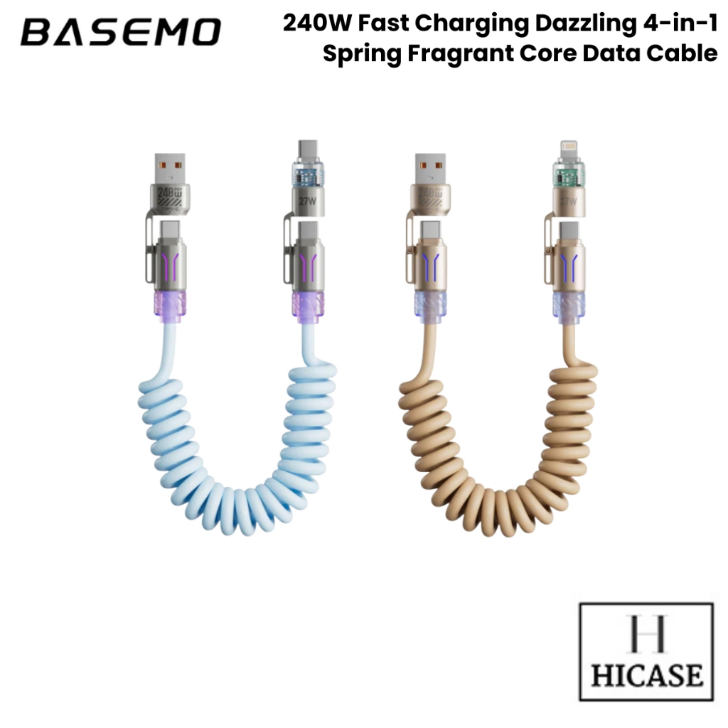 BASEMO 240W Fast Charging Dazzling 4-in-1 Spring Fragrant Core Data Cable
