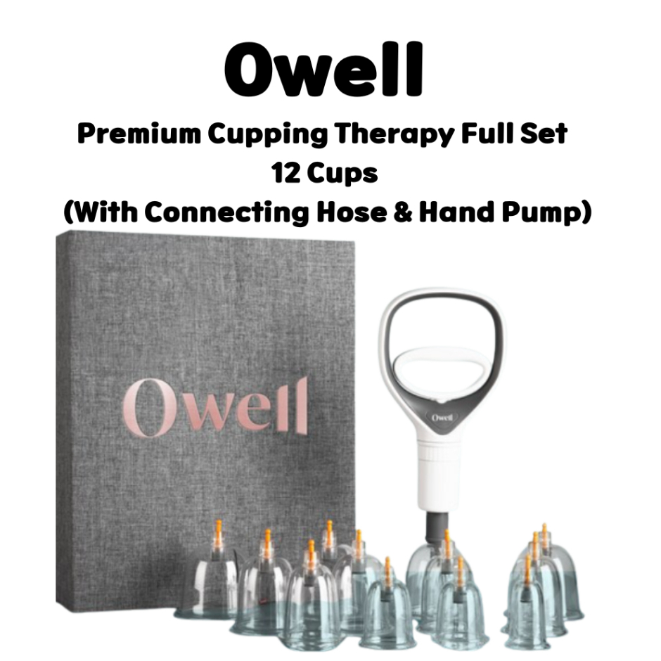 [Owell] Premium Cupping Therapy Full Set (พร้อมท่อเชื่อมต่อและปั๊มมือ)