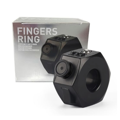 Fidget Finger Ring Toy - บรรเทาความเครียด & Anti-Anxiety Focus Tool (Matt Black Edition) gc-0463
