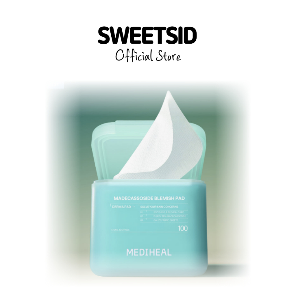 MEDIHEAL Derma Toner Pad 100 ชิ้น / รีฟิล 200 ชิ้น ชุด | Madecassoside PDRN วิตามินคอลลาเจน Teatree 