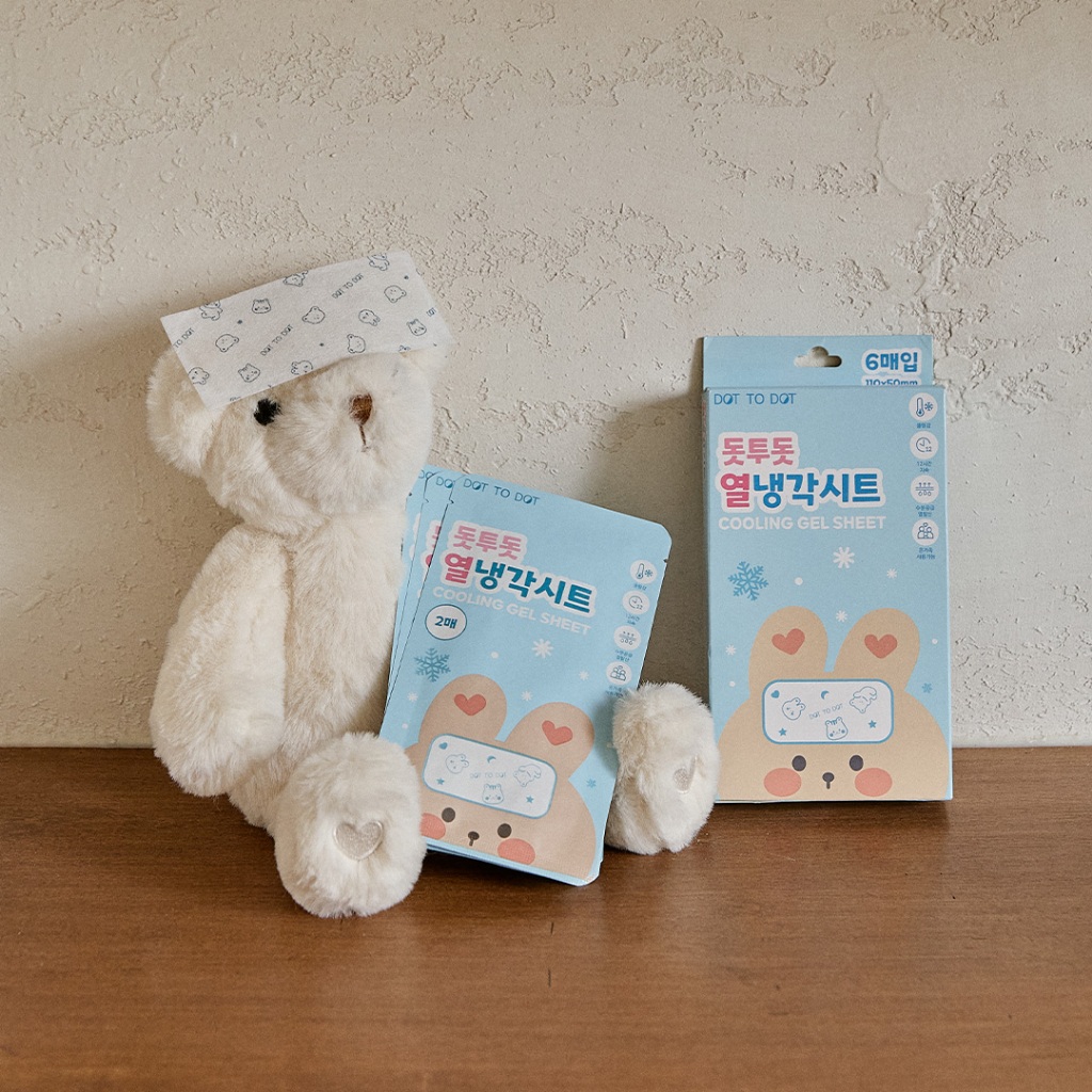 DOT TO DOT Baby Cooling Gel Patch Fever Cooling Sheet 6pcs ทารกหน้าผาก Cooling Patch เด็ก Fever Reli