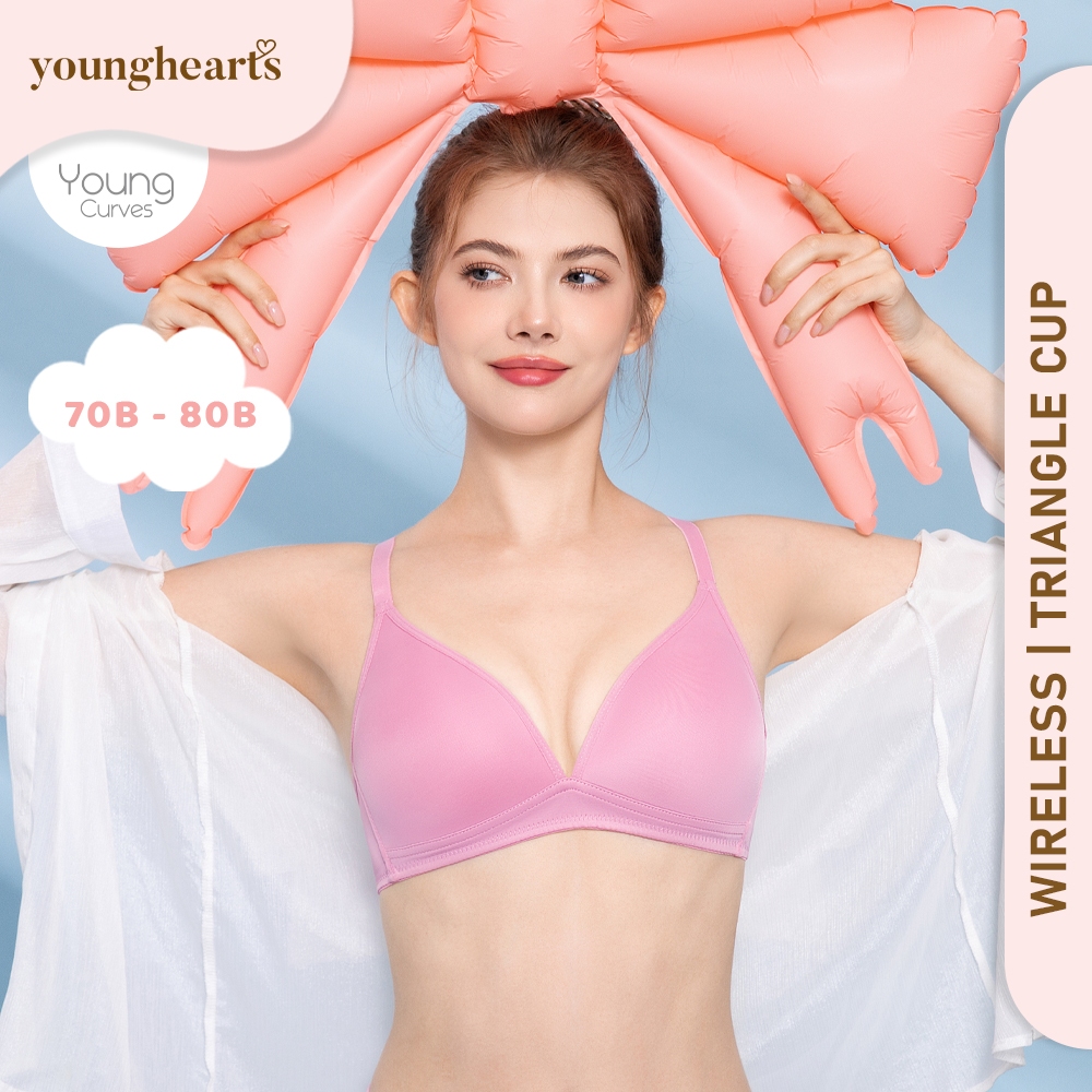 Young Hearts Young Curves Barely Barely Bold Basic Triangle บราไร้สาย B03-10001