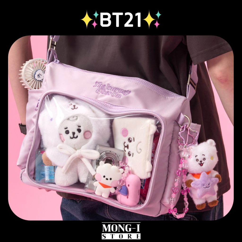 ✨BT21✨THE JOURNEY CLEAR POCKET MULTI CROSSBODY BAG