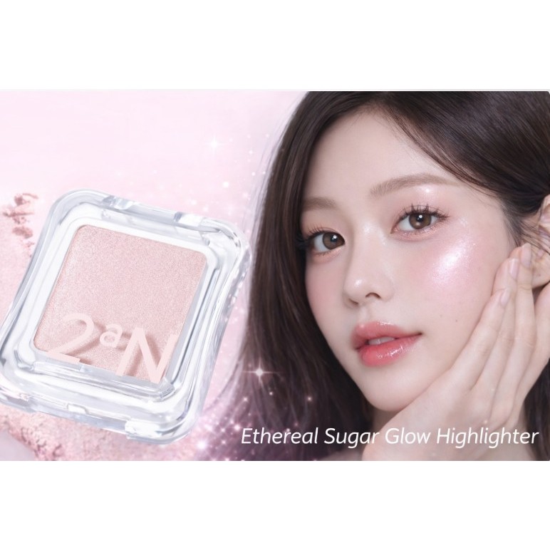 2aN Pure Glash Highlighter 2.7g IV01 Sugar Veil Glass Glow Shimmer Idol Makeup Highlight