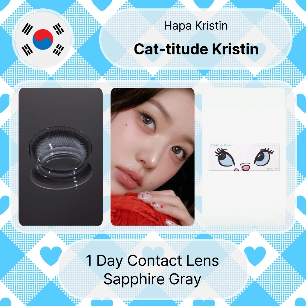 Hapa Kristin Cat-titude (สีเทาไพลิน) คอนแทคเลนส์ 1 วัน 10P