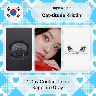 Hapa Kristin Cat-titude (สีเทาไพลิน) คอนแทคเลนส์ 1 วัน 10P