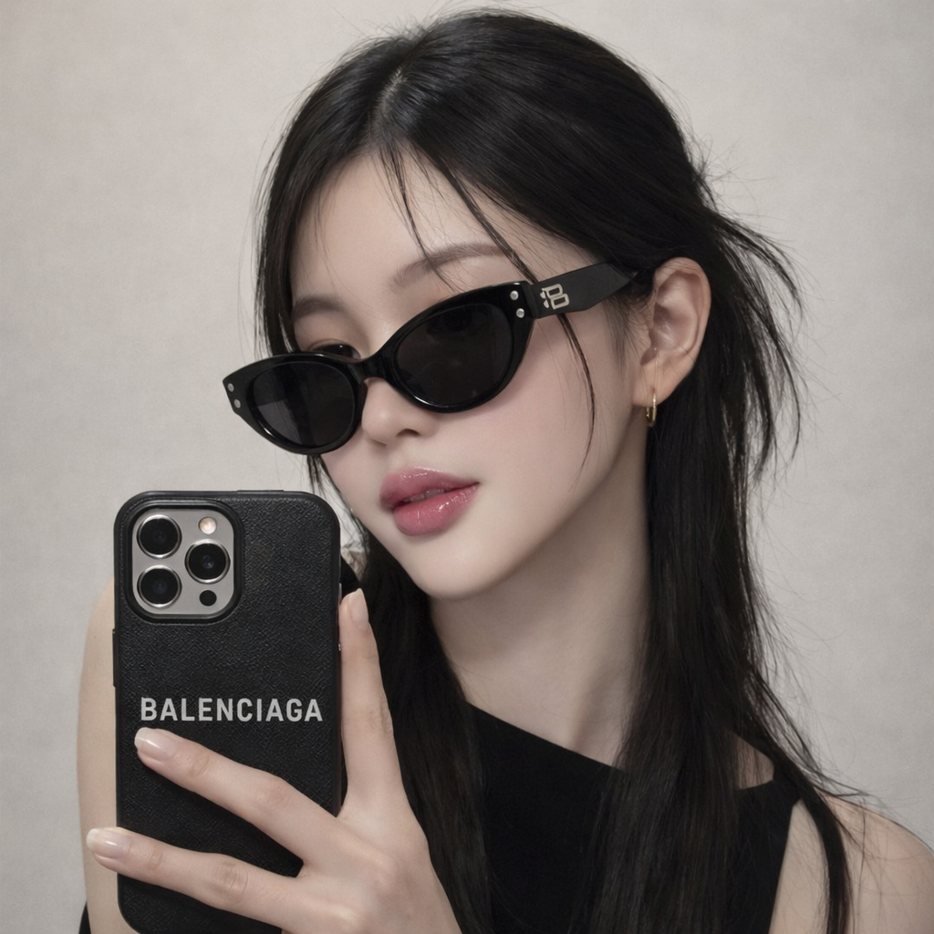 [Rabbito] แว่นตากันแดดทรงวงกลมลูกกวาดสไตล์เกิร์ค chic กันยูวี UV400