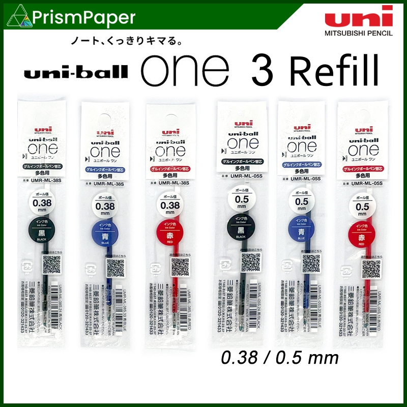 Uniball One 3 ไส้ปากกาสามสี 0.38 / 0.5 มม. UMR-ML-38S / UMR-ML-05S