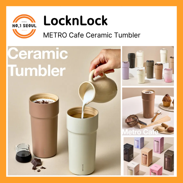 [LocknLock] แก้วน้ําเซรามิก METRO Cafe (400/500/650ml)