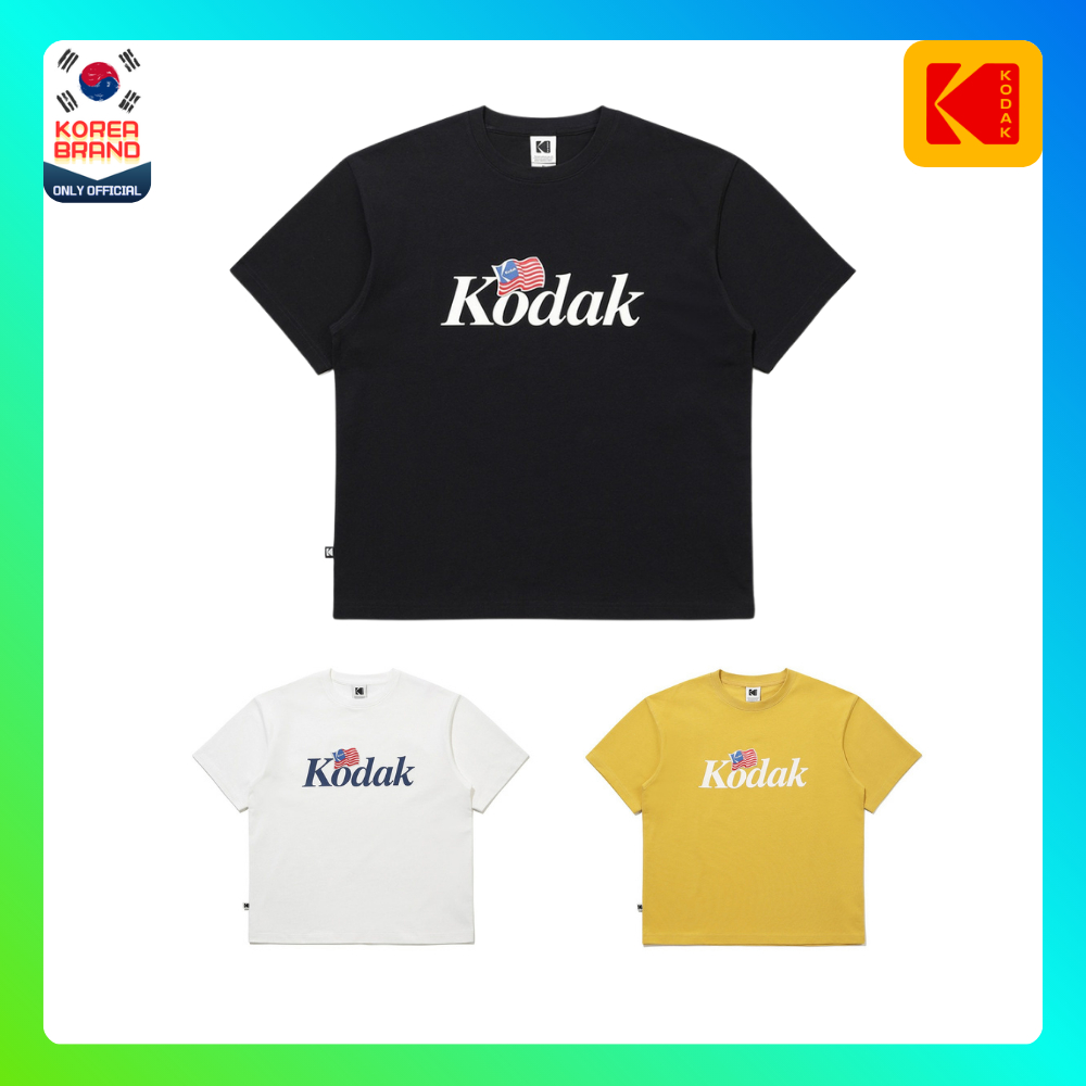 [KODAK] เสื้อยืดคอเต่าVintage Retro  materiał: ฝ้ายคุณภาพดี K6223LRS12