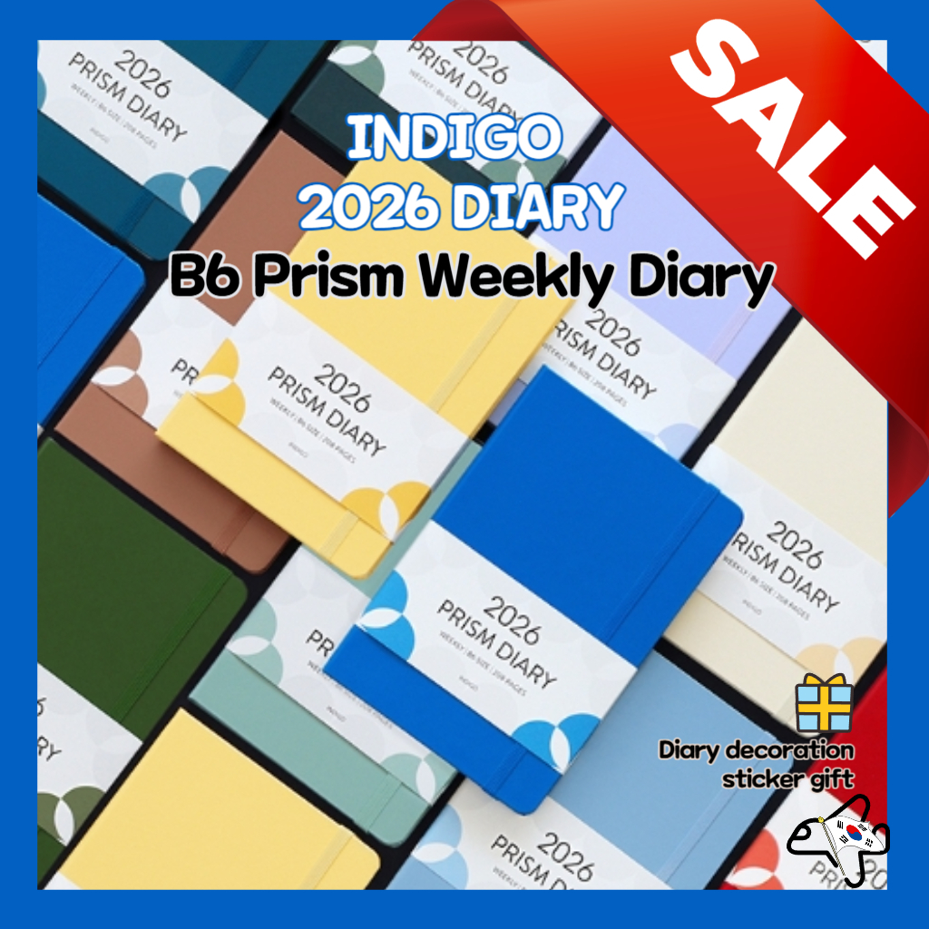 Indigo 2026 Diary B6 Prism Weekly Diary/ 2026 Planner ไดอารี่เกาหลี /B6 2026 ไดอารี่/วางแผนรายสัปดาห