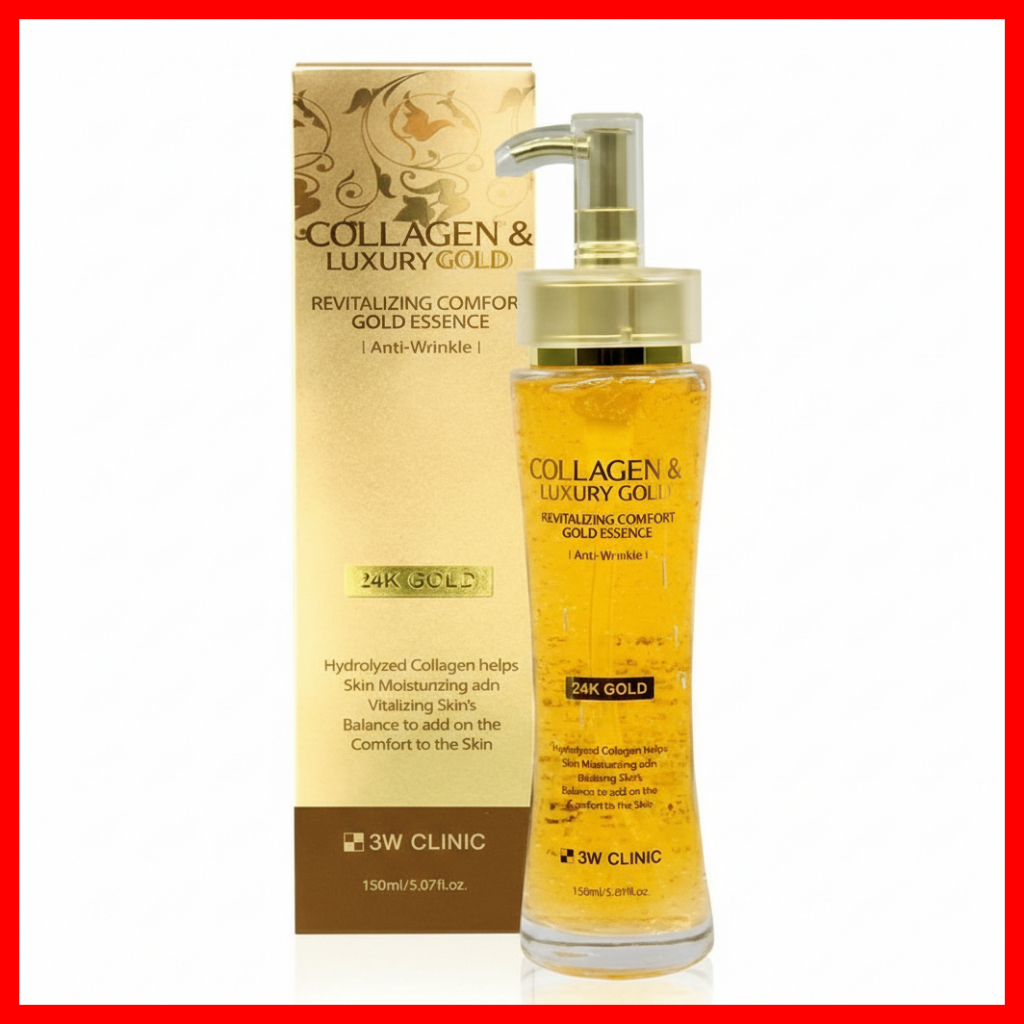 3W Clinic Collagen & Luxury Gold Essence 150ml, Hydrating Skin Care