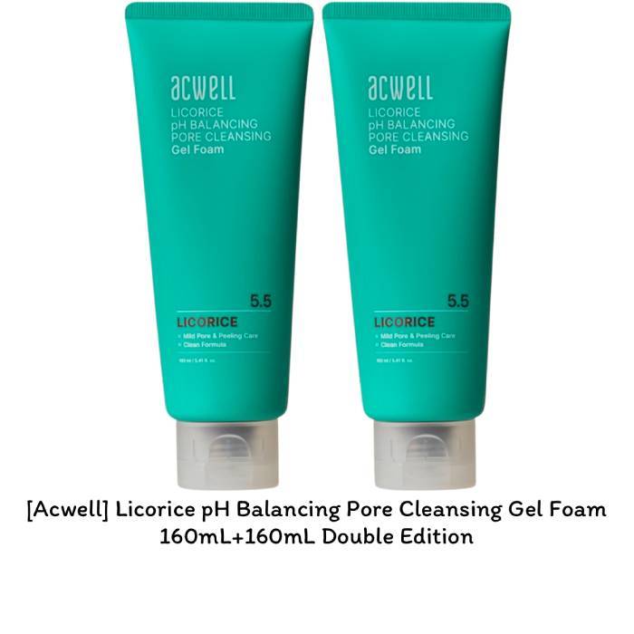 [Acwell] Licorice pH Balancing Pore Cleansing Gel Foam 160mL+160mL Double Edition / K-BEAUTY
