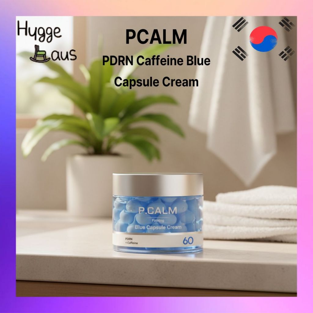 【P.CALM】PDRN Caffeine Blue Capsule Cream 50ml Hydration Volume Care สําหรับผิวแห้งขาดน้ํา