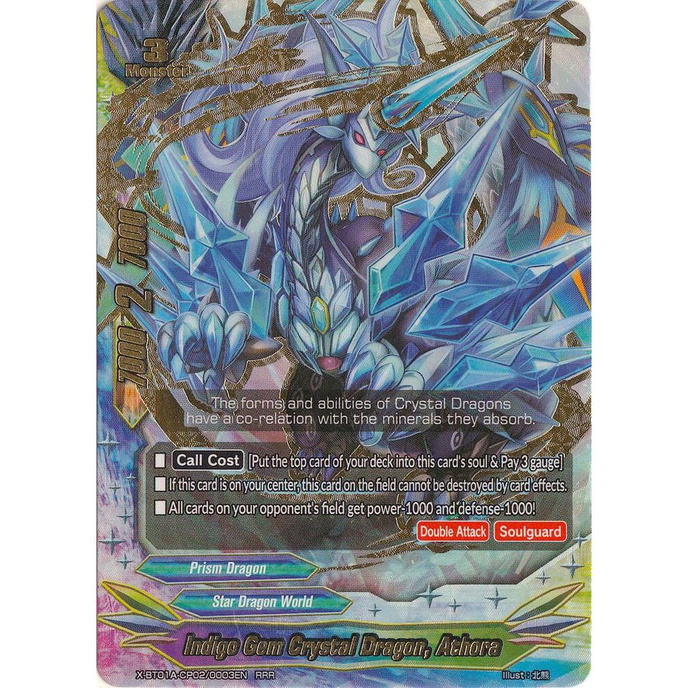 English Buddyfight Indigo Gem Crystal Dragon, Athora :RRR / X-BT01A-CP02/0003EN