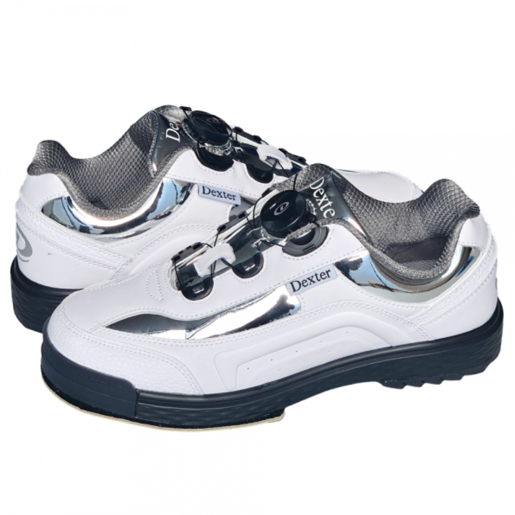 [Dexter] รองเท้าสำหรับโบว์ลิ่ง DX Dial Bowling Shoes - White/Silver (สำหรับนักโบว์ลิ่งถนัดขวา)