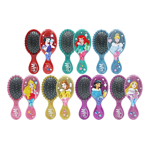 [WetBrush] Mini Detangler Princess Edition (6cm x 14cm)｜Snow White / Ariel / Cinderella / Aurora / Belle / Jasmine / Rapunzel