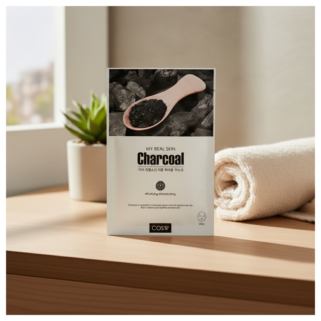 COS.W Charcoal Sheet Mask 23ml Deep Cleanser Pore Care