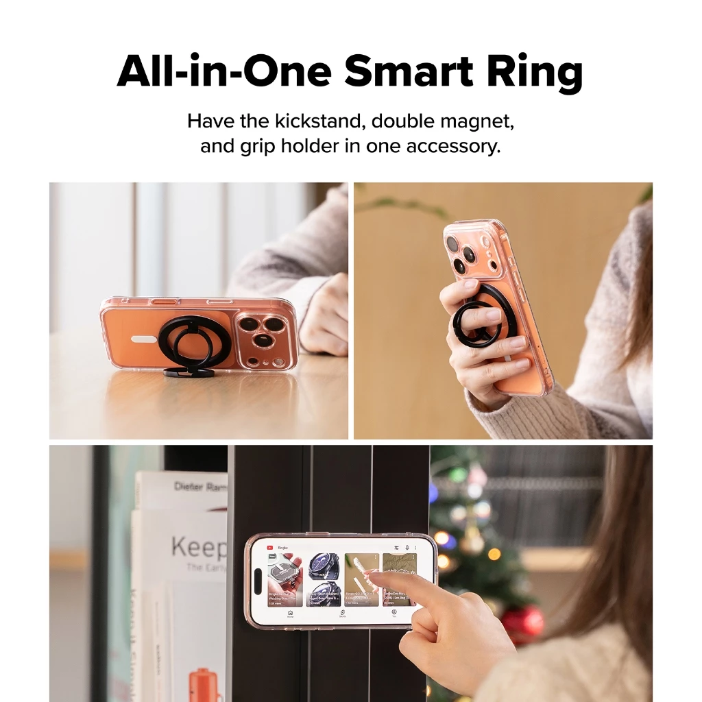 Ringke Dual Magnetic Smart Ring สำหรับสมาร์ทโฟนและอุปกรณ์เสริมต่างๆ ที่จับโทรศัพท์แบบแม่เหล็กสองด้าน อุปกรณ์เสริม thumbnail 4