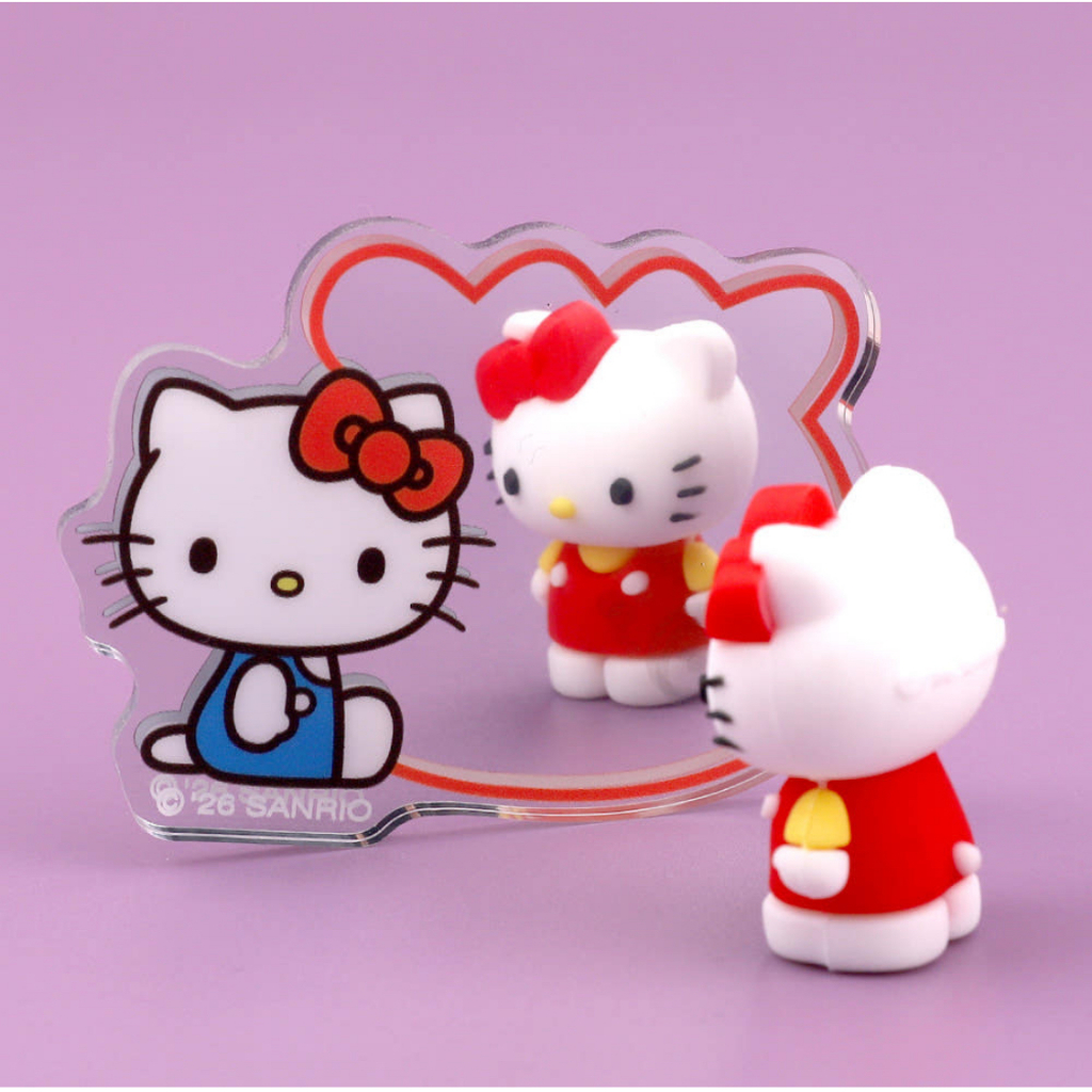 SANRIO ซานริโอ สุ่มกระจกสติกเกอร์อะคริลิโทรศัพท์กระจกรูปลอก1ชิ้นใบอนุญาตอย่างเป็นทางการตัวละครน่ารักกระเป๋ากระจก