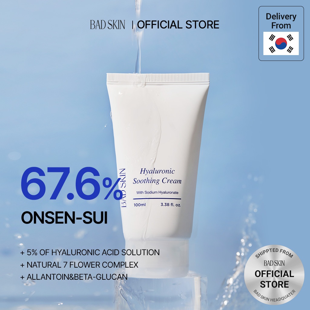 [BADSKIN KOREA] Hyaluronic Soothing Cream 100ml, ผลิตในประเทศเกาหลี / ครีมเพื่อผิวกระจ่างใสและฉ่ำน้ำ / ครีมมาสก์สำหรับกลางคืน / ช่วยปลอบประโลมผิว