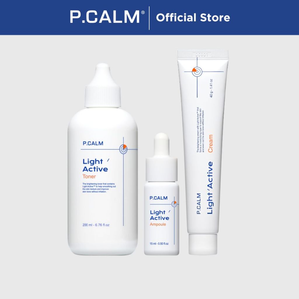 [P.CALM] Light Active Lithops เซตลดเลือนจุดด่างดำ ผิวกระจ่างใส (โทนเนอร์ + แอมพูล + ครีม)