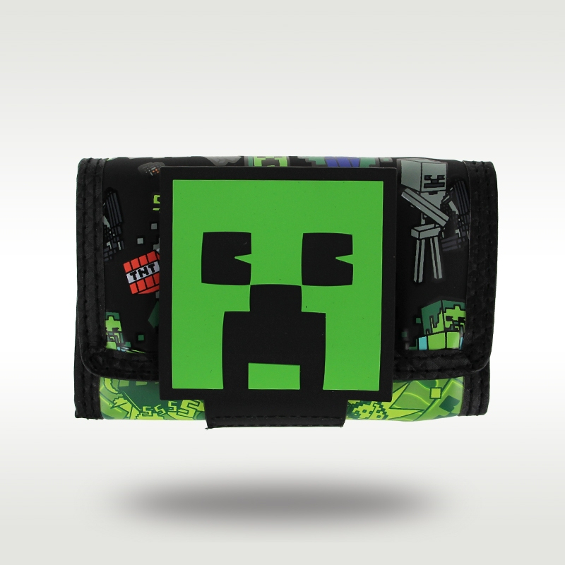 [ผู้ขาย SG]Minecraft Kids Wallet Neck Strap Card Holder ID Key Chain Phone Charm Chain Anti-lost