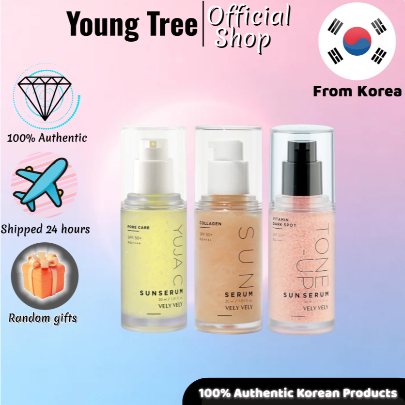 [VELY VELY] Yuja C Sun Serum 30ml/Vitamin Dark Spot Tone-up Sun Serum 30ml/ Collagen Sun Serum 30ml