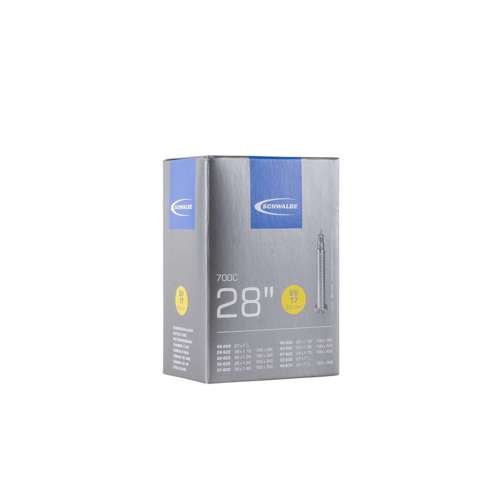 Schwalbe 700C ยางใน 700 x 28C ถึง 45C (28-622 ถึง 45-622) SV17 แกนวาล์ว Presta แบบถอดได้สําหรับจักรย
