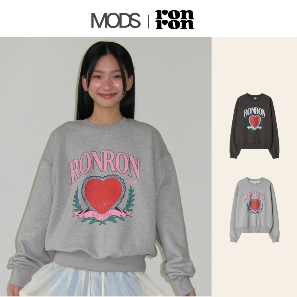 [RONRON] RONRON HEART LAUREL SWEATSHIRTS / 2colors