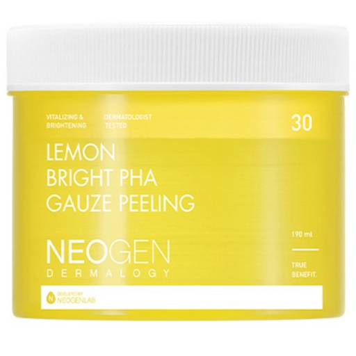 Neogen Lemon Bright PHA Gauze Peeling Pad 190ml, 30 แผ่น, 1 แพ็ค
