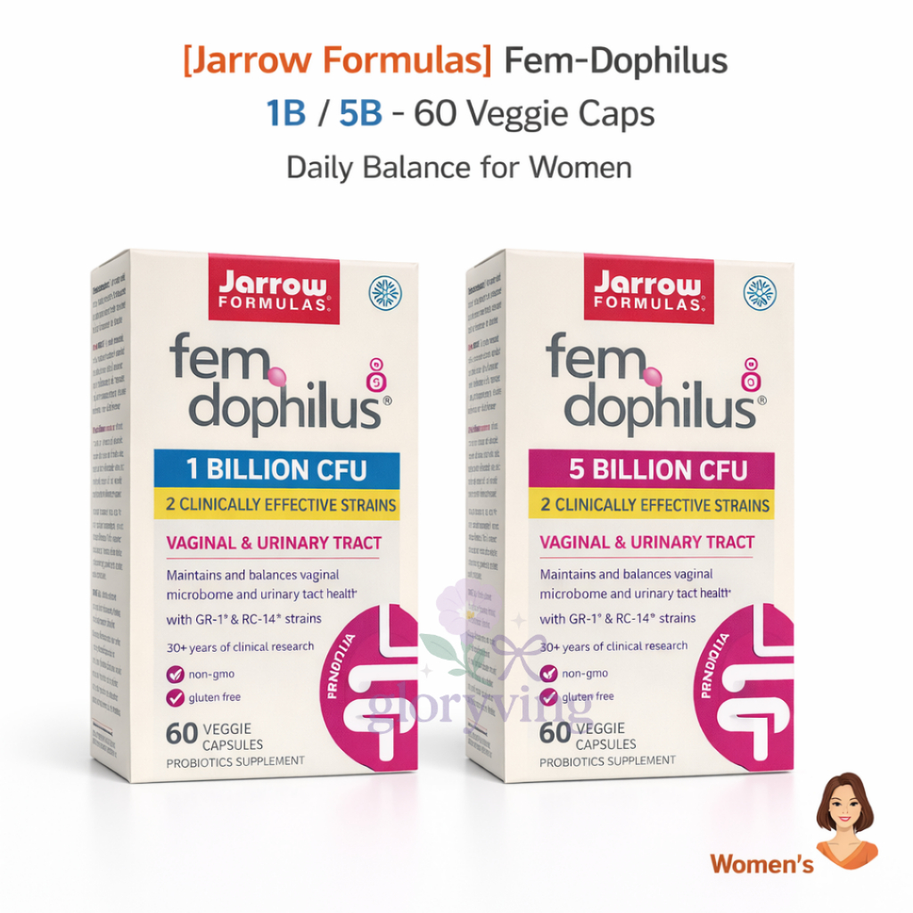 สูตร Jarrow Fem-Dophilus 1/5 ผลิตภัณฑ์เสริมอาหารโปรไบโอติก | แคปซูลมังสวิรัติ 60 แคปซูลสําหรับการสนับสนุนสุขภาพและภูมิคุ้มกันของผู้หญิง