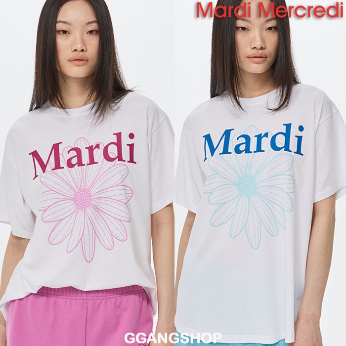 MARDI MERCREDI 2026 ใหม่สําหรับผู้หญิง TSHIRT FLOWERMARDI DUO 4COLORS
