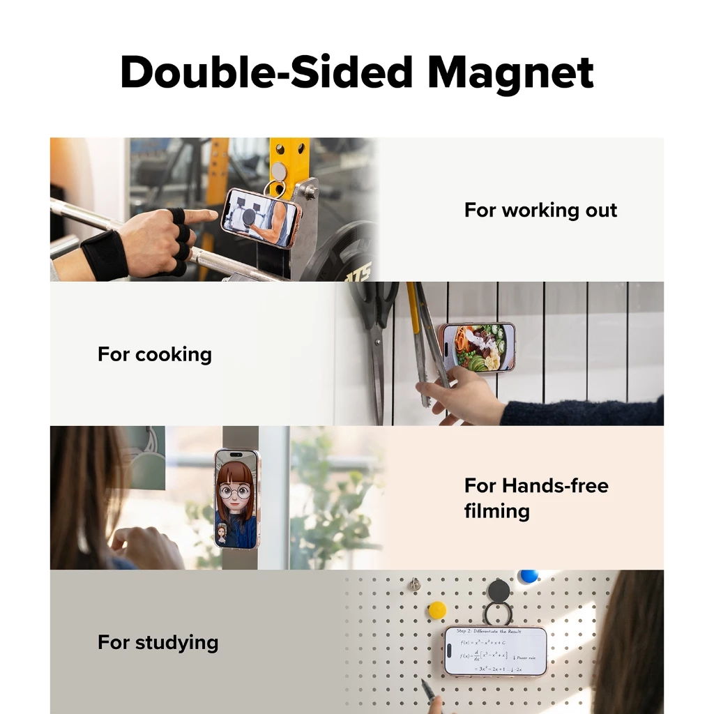 Ringke Dual Magnetic Smart Holder สําหรับสมาร์ทโฟนและอุปกรณ์เสริมต่างๆ อุปกรณ์เสริมที่วางโทรศัพท์แบบแม่เหล็กสองด้าน thumbnail 5
